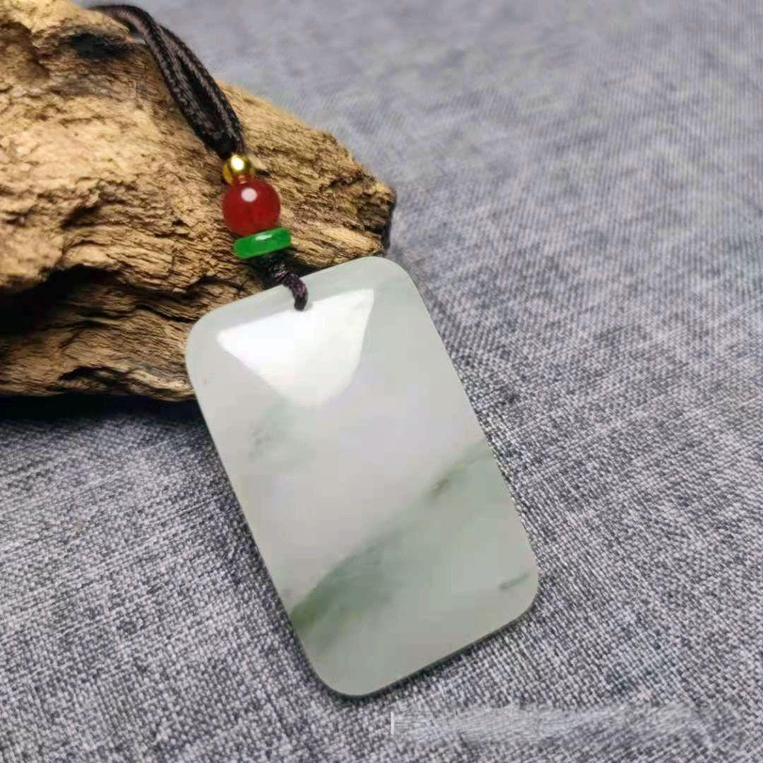 Xinjiang Golden Silk Jade White Jade Plain Safety Pendant