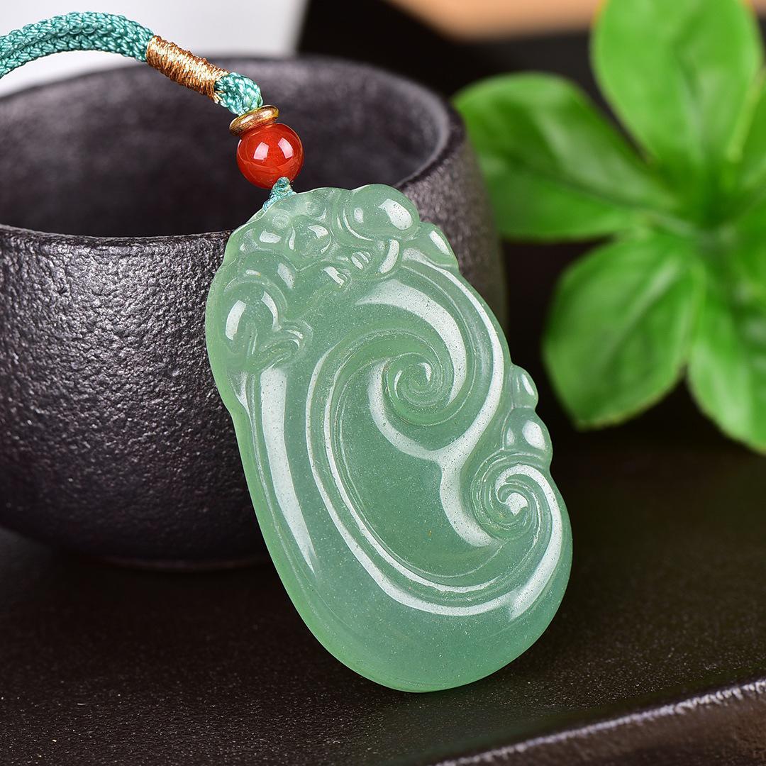 Natural Green Jade Pendant(Ruyi 30*48mm)