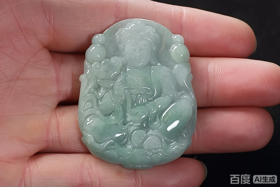Natural Jadeite Fertility Guanyin Pendant