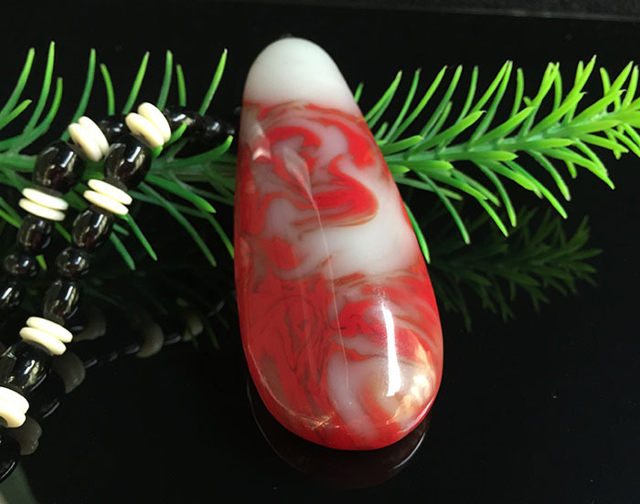 Xinjiang Chicken Blood Jade & Gobi Jade Hand Stone, Raw Chicken Blood Stone Hand Piece