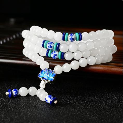 Natural Xinjiang Golden Silk Jade 3-Loop Bracelet