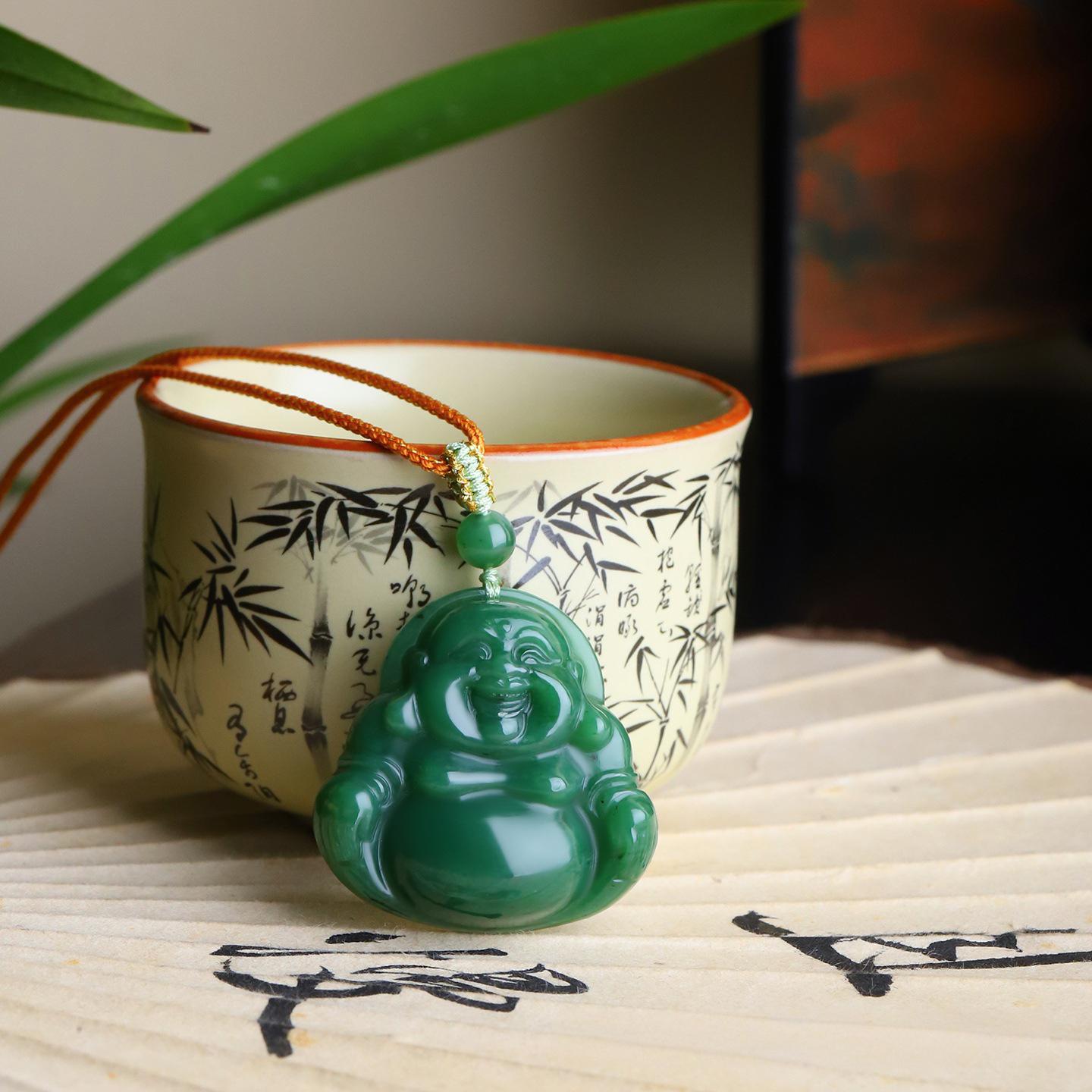 Maitreya Buddha Pendant, Xinjiang Hetian Jasper
