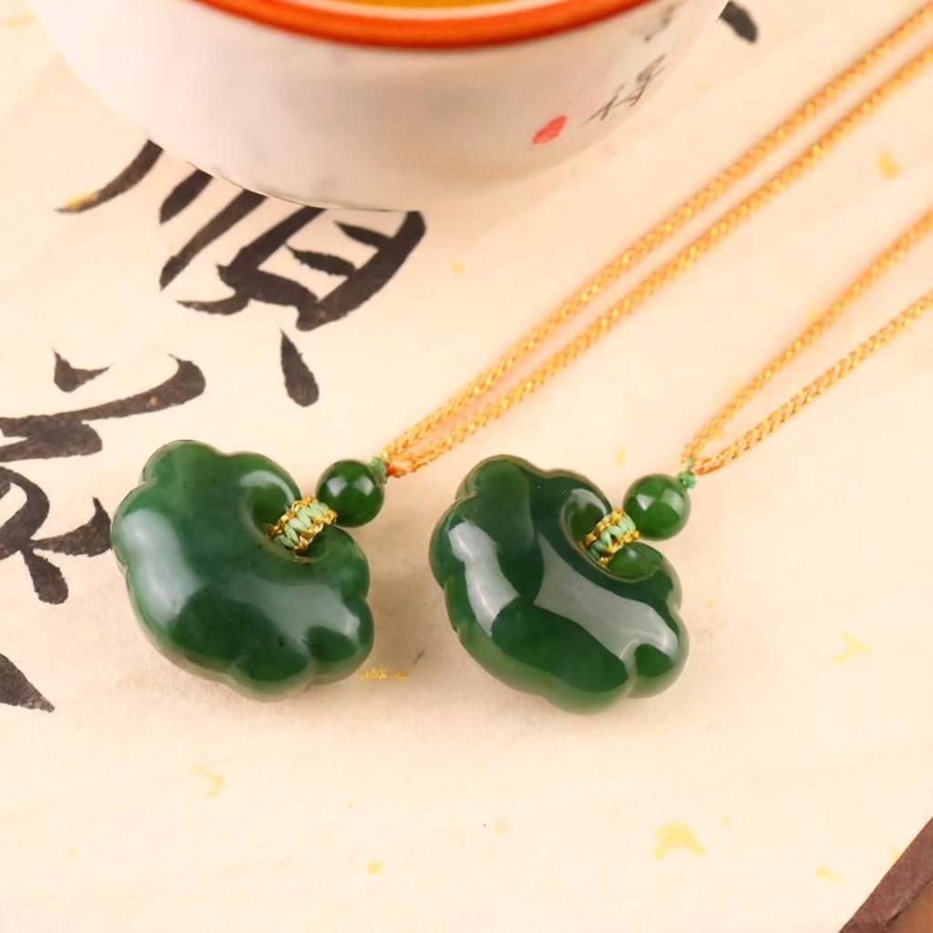 Cloud Lock Pendant, Xinjiang Hetian Jasper