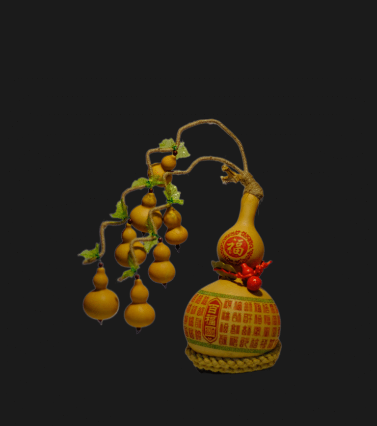 Elegantly Carved Gourd and Decorative Set