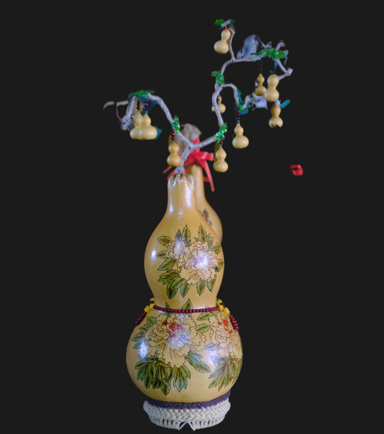 Natural Gourd Hand-Carved and Colored Artwork-2