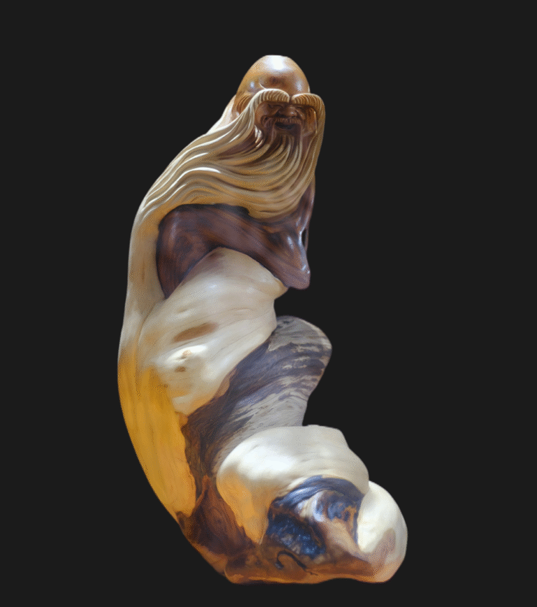 Taihang Yabai Cedar Wood Carved Longevity Old Man Artwork