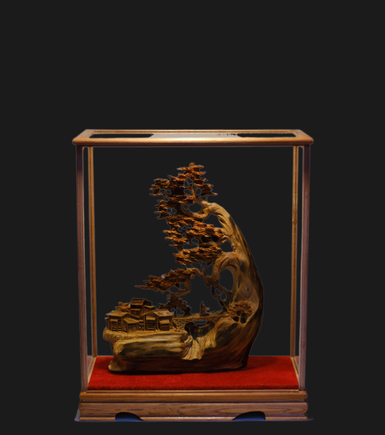 Taihang Yabai Cedar Wood Carved Welcoming Pine Artwork